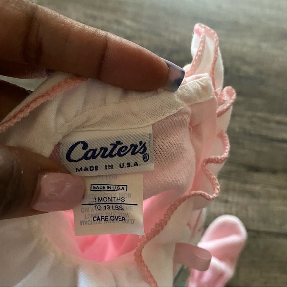 Vintage Carter’s Pink Terri Footie Pajama Sleeper for Baby Girl Size 3 months - Picture 8 of 13